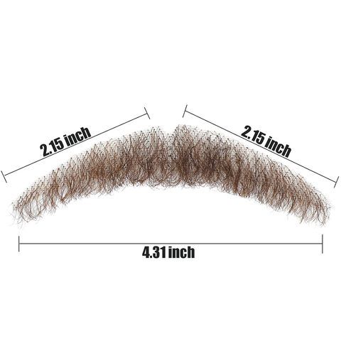 Brown Realistic Handmade Fake Mustache Beard Remy Hair Grade view 6