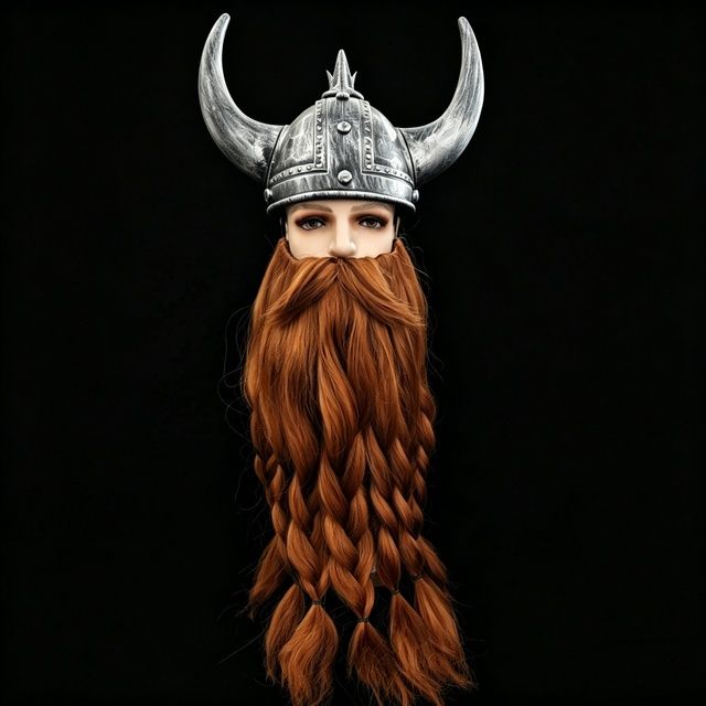 Realistic Novelty Viking Dwarf Pre-Styled Braided Synthetic Hair Cosplay & Halloween Fake Beard