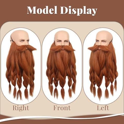 Realistic Novelty Viking Dwarf Pre-Styled Braided Synthetic view 6