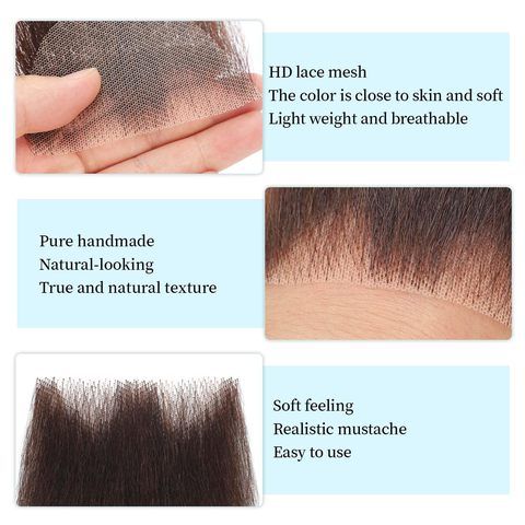 Natural Realistic 100% Human Hair Handmade Invisible Lace Fa view 4