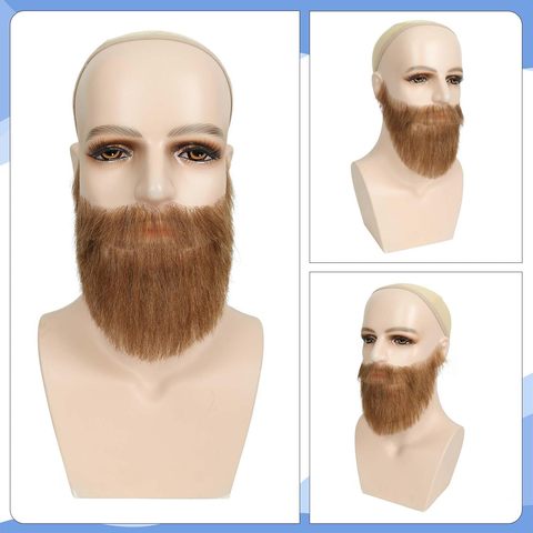Realistic Reusable Fake Beard Human Hair Handmade Lace Invis view 3