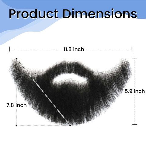 Complete Full Chin Hair Beard 100% Human Hair Mustache Handm view 5