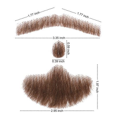Fake Mustache Beard Natural Looking Human Hair Handmade Invi view 5