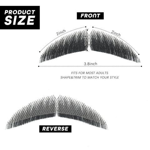 Fake Mustache Straight Mustache Human Hair Straight Beard In view 2