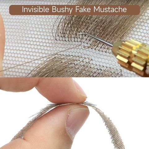 Fake Mustache Straight Mustache Human Hair Straight Beard In view 5