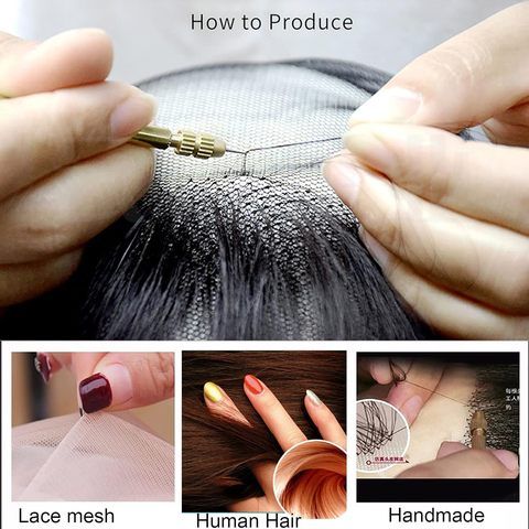 Realistic 100% Human Hair Full Hand Tied Lace Invisible Cap view 4