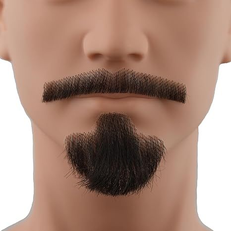 Black Human Hair Beard for Men Human Hair False Mustache Lac view 2