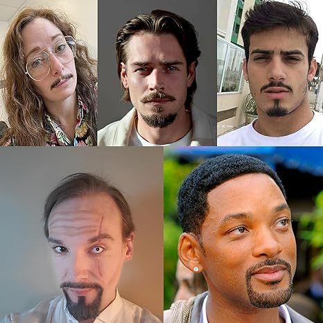 Black Human Hair Beard for Men Human Hair False Mustache Lac view 7
