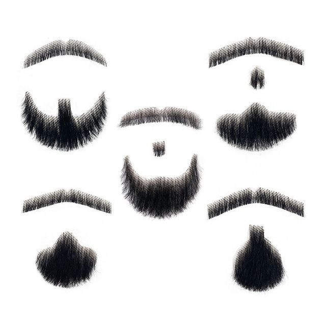 Real Hair Invisible Lifelike Fake Beard & Mustache for Men Fully Handwoven Realistic Sideburns Film Beard for Men