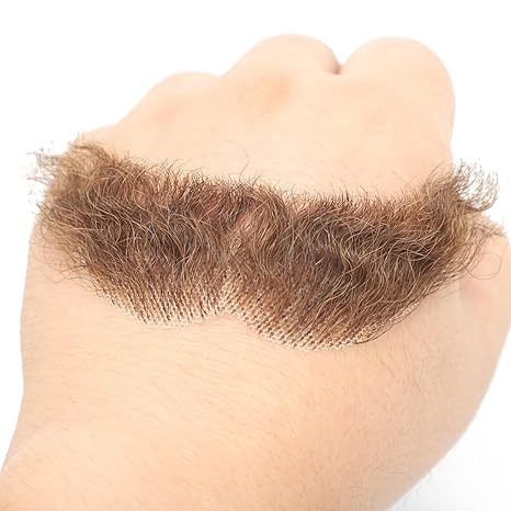 Real Hair Invisible Lifelike Fake Beard & Mustache for M view 8
