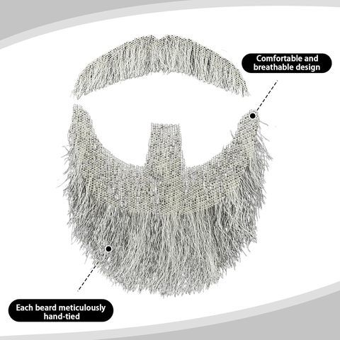 Human Hair Goatee Beard Mustache Hand-Tied Lace Realistic Fa view 5