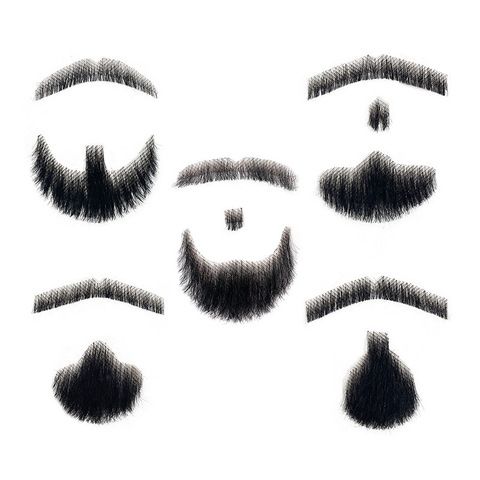 Human Hair Goatee Beard Mustache Hand-Tied Lace Realistic Fa view 7