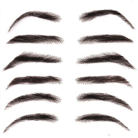 100% Human Hair Stick-on Eyebrows Invisible Lace Base Hand-T view 6